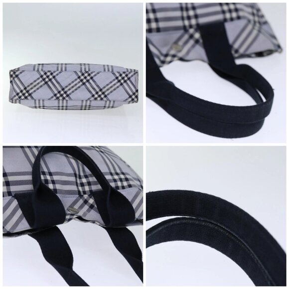 BURBERRY Nova Check Blue Label Hand Bag Nylon Blue Auth am6158 - Picture 15 of 16